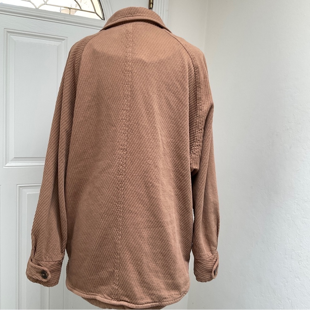 Free People  Remi Cord Coat Jacket Double Breasted Size Large Tan - Picture 8 of 15